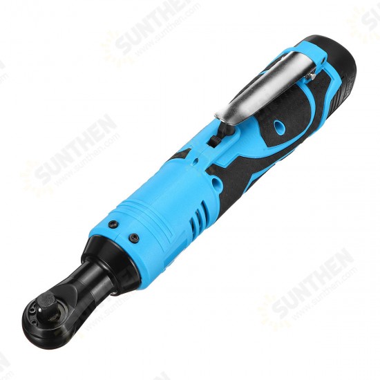 18V 60N.m 3/8 Inch Cordless Electric Wrench Power 90 Degree Right Angle Wrench Ratchet Wrench Tool Battery Charger Kit