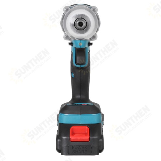 2 in 1 188VF 588N.m. Li-Ion Brushless Cordless Electric 1/2inch Wrench 1/4inchScrewdriver Drill W/ 1/2 Battery & 4 Sleeves