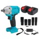 21V 520N.m Electric Cordless Impact Wrench 1/2inch Brushless Driver Drill W/ 1/2pcs Battery & 5pcs Sockets Also Adapted To Makita Battery