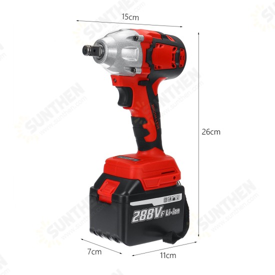 288VF Brushless Cordless Electric Wrench 520N.m 0-3000RPM Power Tool W/ 1pc Battery