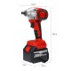 288VF Brushless Cordless Electric Wrench 520N.m 0-3000RPM Power Tool W/ 1pc Battery 288VF Brushless Cordless Electric Wrench 520N.m 0-3000RPM Power Tool W/ 1pc Battery