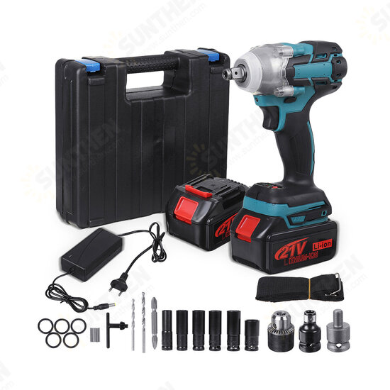 3-IN-1 Brushless Impact Wrench Kit W/ 2PCS Battery 1/4inch Screwdriver Drill LED Light