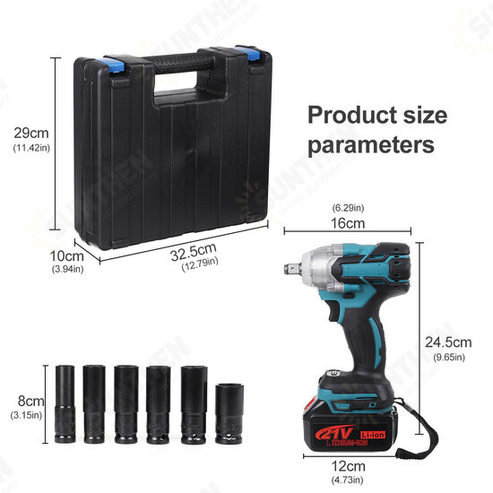 3-IN-1 Brushless Impact Wrench Kit W/ 2PCS Battery 1/4inch Screwdriver Drill LED Light