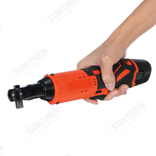 3/8inch 12V 65N.m Cordless Electric Right Ratchet Angle Wrench Tool W/ 2pcs Battery 3/8inch 12V 65N.m Cordless Electric Right Ratchet Angle Wrench Tool W/ 2pcs Battery