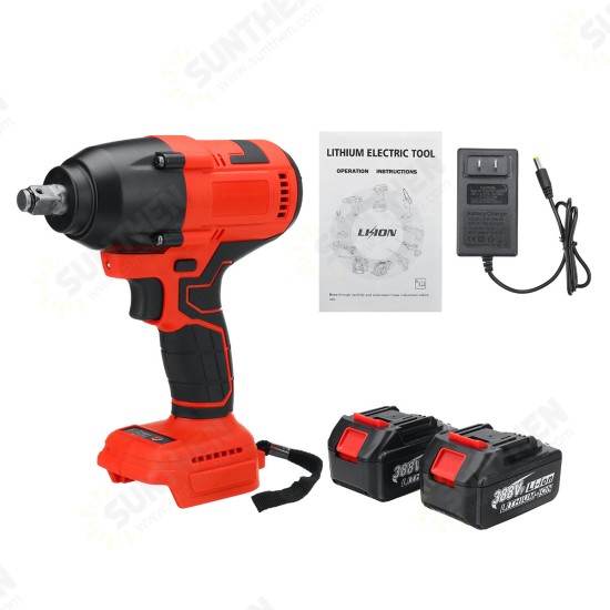 388VF 1200N.M Brushless Electric Impact Wrench Driver Screwdriver W/ None/1/2 Battery Also For Makita 18V Battery