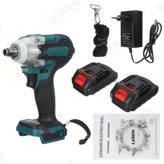 4 Speed Brushless Cordless Electric Impact Wrench with Battery 1200N.M Rechargeable 1/2inch Torque Wrench Screwdriver Power Tools