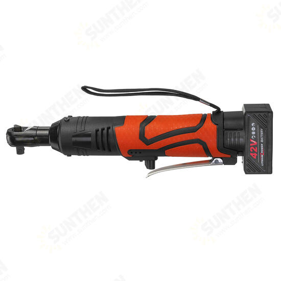 42V 100Nm Cordless Electric Wrench 3/8 Ratchet Wrench Set Angle Drill Screwdriver LED Light