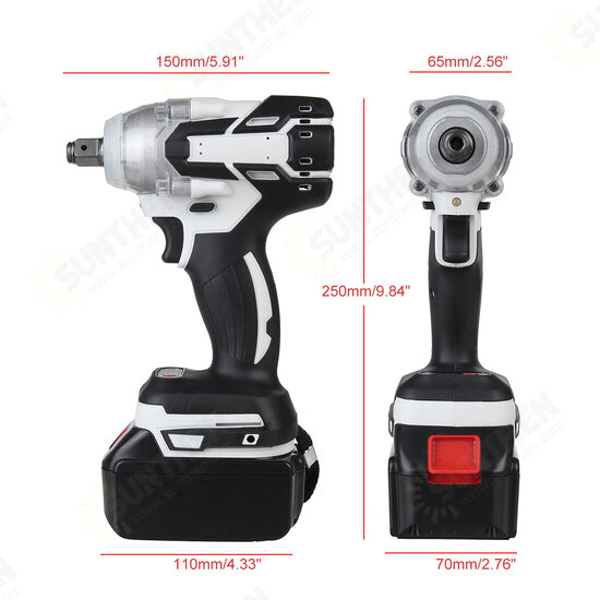 520N.m Brushless Cordless Electric Impact Wrench Screwdriver Power Tools w/ 1/2pcs Battery 520N.m Brushless Cordless Electric Impact Wrench Screwdriver Power Tools w/ 1/2pcs Battery