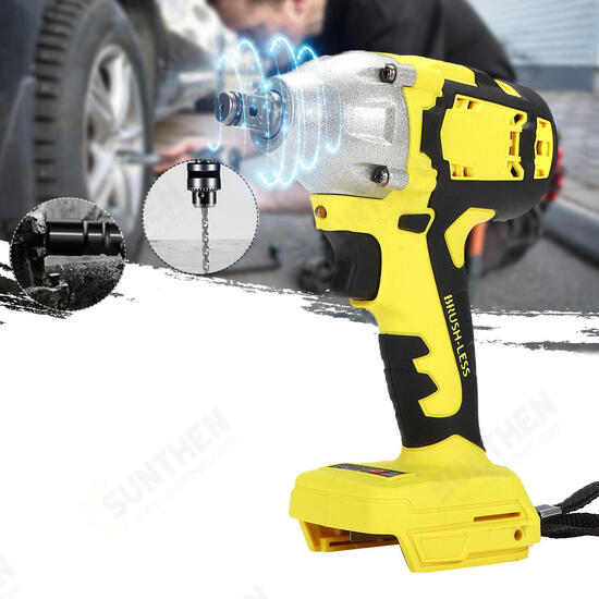 580Nm 4000rpm LED Cordless Motor Electric Brushless Impact Wrench for DIY General Building Engineering Car Repairing