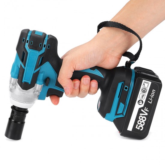 588VF 4000rpm Impact Wrench Brushless Cordless Rechargeable Electric Wrench Drill Socket W/ None/1/2pcs Battery