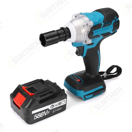 588VF 4000rpm Impact Wrench Brushless Cordless Rechargeable Electric Wrench Drill Socket W/ None/1/2pcs Battery