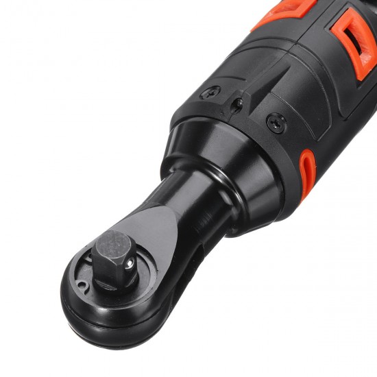 60NM Cordless Electric Ratchet Wrench Set with 12V Lithium-Ion Battery and Charger 90 Degree Right Angle Special Truss Wrench 3/8 Inch