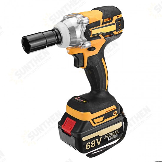 68V 6000mAh Electric Wrench 2 Batteries 1 Charger Brushless Cordless Drive Impact Wrench Tools