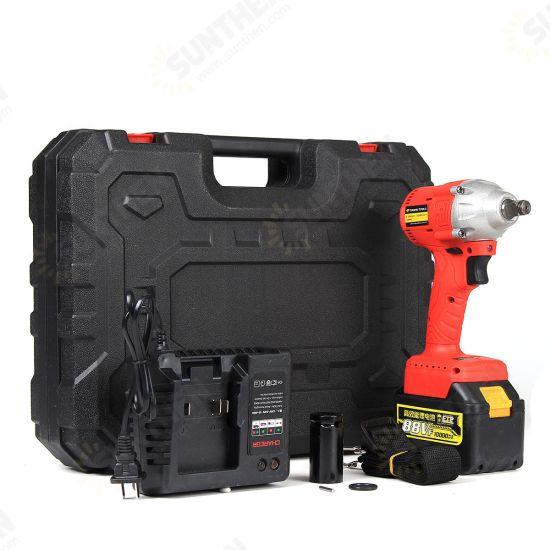 88V 10000mAH 110V-220V Electric Wrench Lithium-Ion Drive Cordless Power Wrench 320Nm Torque