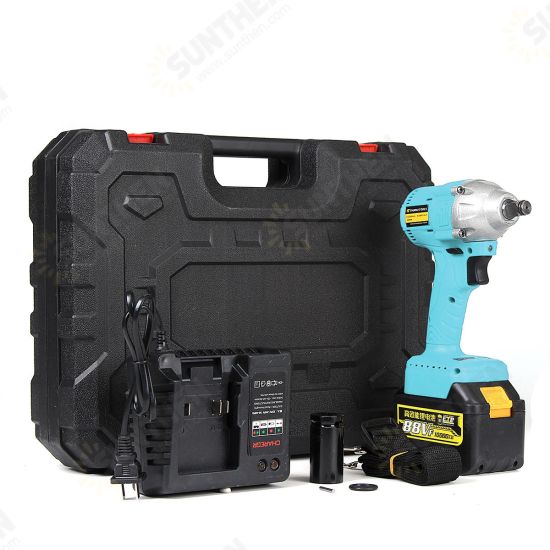 88V 10000mAH 110V-220V Electric Wrench Lithium-Ion Drive Cordless Power Wrench 320Nm Torque