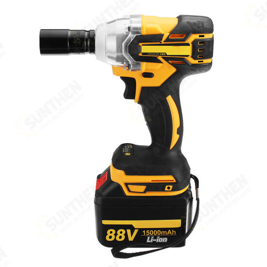 88V 15000mAh Electric Brushless Impact Wrench DIY Cordless Drive with Li-Ion Battery & Charger