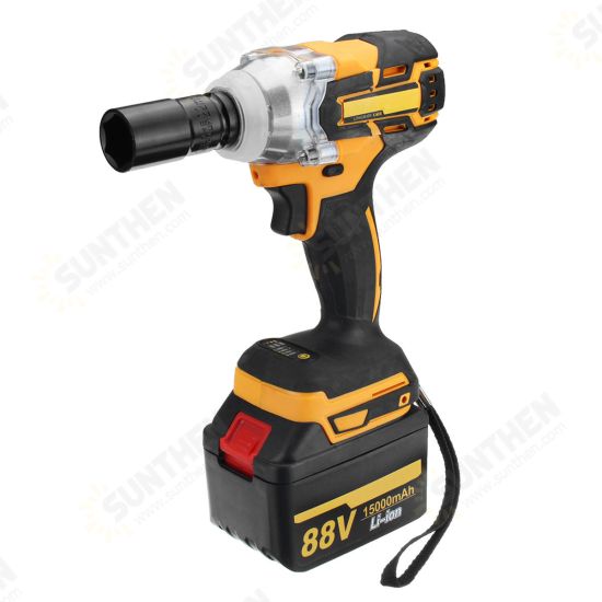 88V 15000mAh Electric Brushless Impact Wrench DIY Cordless Drive with Li-Ion Battery & Charger