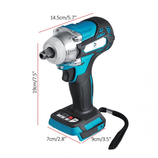 Brushless Cordless Electric Impact Wrench 1/2inch Socket Wrench Power Tool for Makita 18V Battery