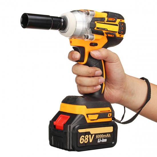 Electric Wrench Lithium-Ion Brushless Motor Cordless Impact Wrench 2 Battries