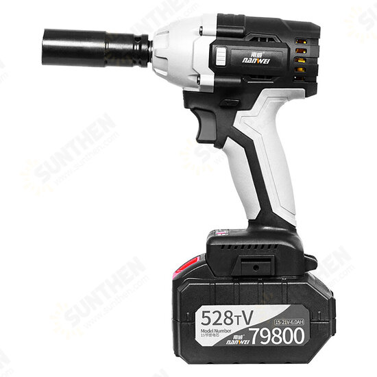 380N.M Brushless Electric Impact Wrench Adjustable Speed Regulation with 4.0/6.0Ah Lithium Battery and Charger