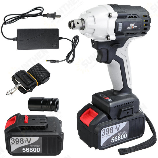 380N.M Brushless Electric Impact Wrench Adjustable Speed Regulation with 4.0/6.0Ah Lithium Battery and Charger