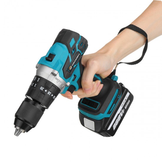 288VF 3 In 1 Cordless Electric Impact Drill Driver Brushless Driver Drill Hammer with EU Plug LED Working Light
