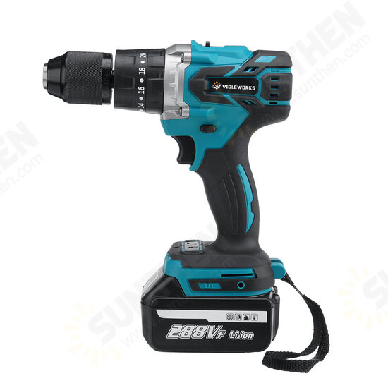 288VF 3 In 1 Cordless Electric Impact Drill Driver Brushless Driver Drill Hammer with EU Plug LED Working Light