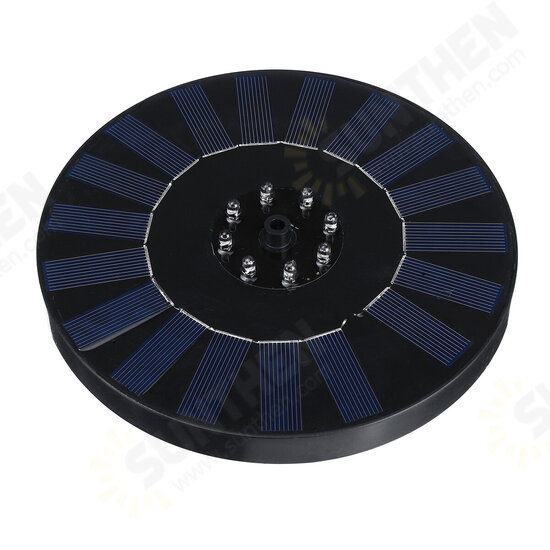 10V 180mm LED Colors Solar Fountain 2.4W 800mAh Solar Powered Fountain Pump Solar Bird Bath Fountain for Bird Bath Pond