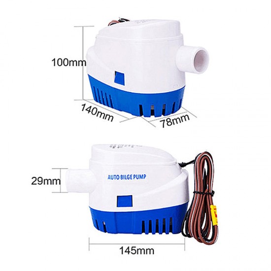 12V 24V 750GPH Automatic Water Bilge Pump For Boat Submersible Auto Pump With Float Switch Marine / Bait Tank / Fish