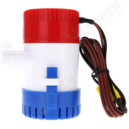 12V 750GPH Bilge Pump Marine Boat Submersible Nonautomatic Water Pump Marine Fishing Boat