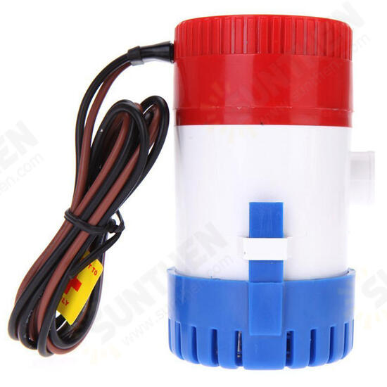 12V 750GPH Bilge Pump Marine Boat Submersible Nonautomatic Water Pump Marine Fishing Boat