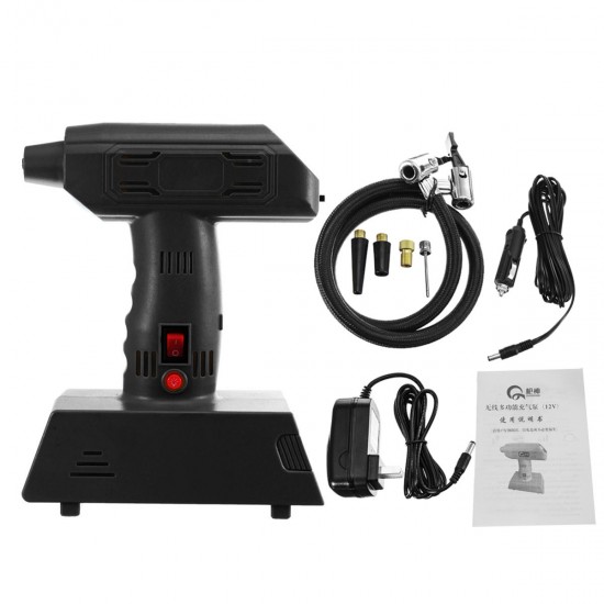 12V Air Compressor Portable Electric Rechargeable Pump Cordless Power Inflator with USB