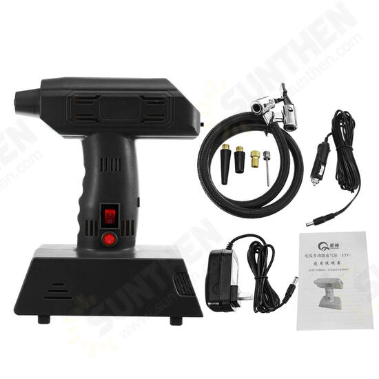 12V Air Compressor Portable Electric Rechargeable Pump Cordless Power Inflator with USB