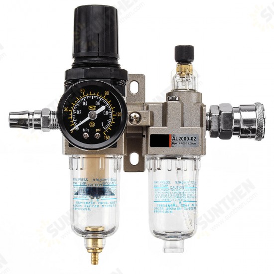 150Psi Manual Pneumatic Air Pressure Filter Regulator Compressor Oil Water Separator