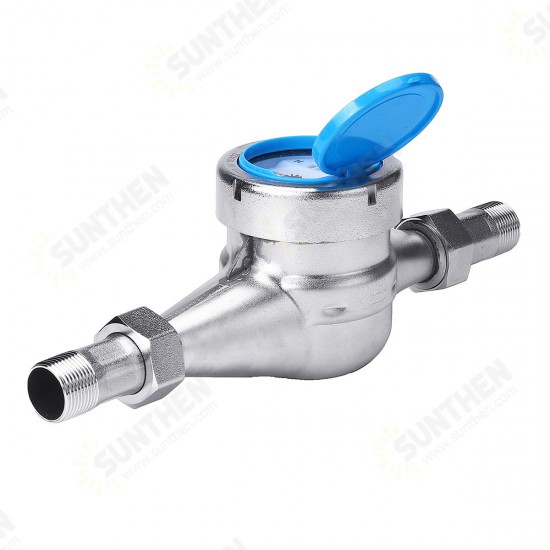 15/20mm Steel Wet Cold Water Flow Meter Measuring Tap Table Counter Home Garden Tools