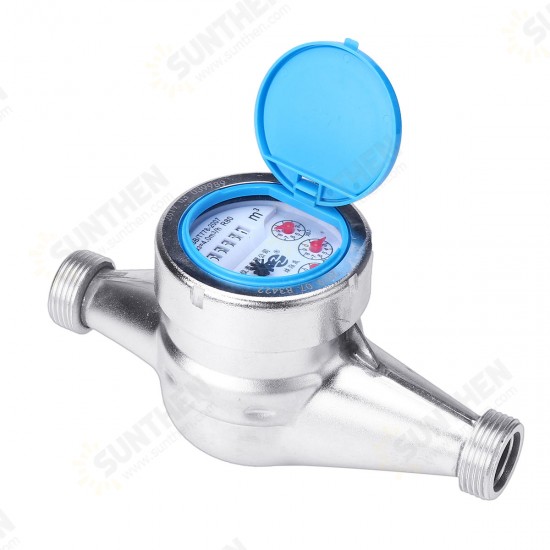 15/20mm Steel Wet Cold Water Flow Meter Measuring Tap Table Counter Home Garden Tools