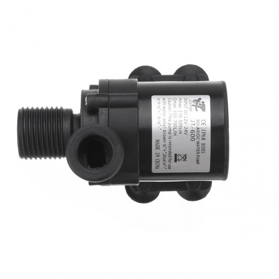 24V/12V Hot Water Pump for Circulating Micro DC Water Pump With 1/2 Inch Threaded Multifunction Brushless Quiet Submersible Pump Electromagnetic Booster Pump