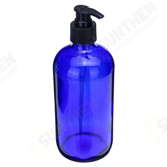 250ml/500ml Blue Glass Bottle With Pump Cap Water Sprayer Essential Oil Bottle