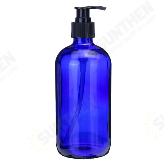 250ml/500ml Blue Glass Bottle With Pump Cap Water Sprayer Essential Oil Bottle