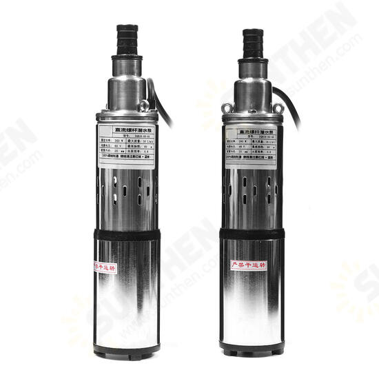 280W 48V/60V Stainless Steel Submersible Solar Water Pump Deep Well Cable Garden