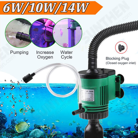 3 In 1 Multi-functions Aquarium Fish Tank Water Pump Increase Oxygen Water Cycle