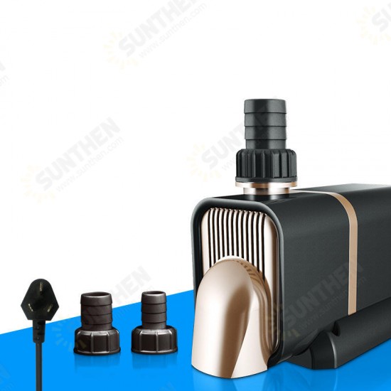 360° Submersible Bottom Sunction Pump Low Noise Prevent Dry Burning Frequency Conversion Water Pump for Aquarium Fountains