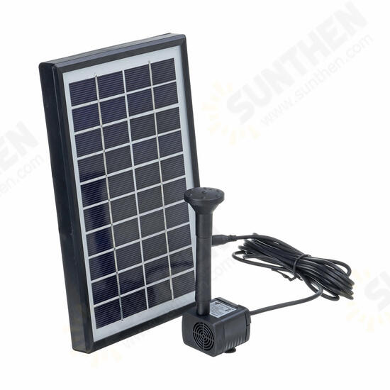 4W 10V 380L/H Solar Panel Water Pump Landscape Pond Pool Aquarium Floating Fountain with 6 Nozzles