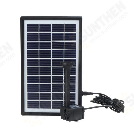 4W 10V 380L/H Solar Panel Water Pump Landscape Pond Pool Aquarium Floating Fountain with 6 Nozzles