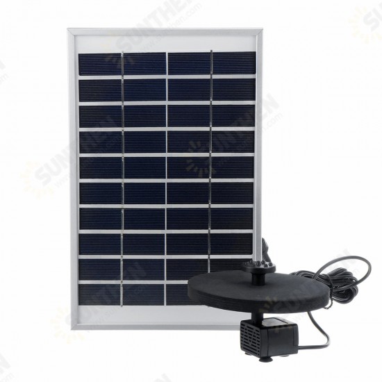 5W Solar Power Panel Water Pump 380L/H Garden Landscape Floating Fountain