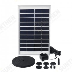 5W Solar Power Panel Water Pump 380L/H Garden Landscape Floating Fountain