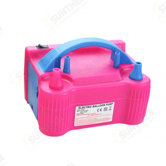 600W Portable Two Nozzle Color Air Blower Electric Balloon Inflator Pump