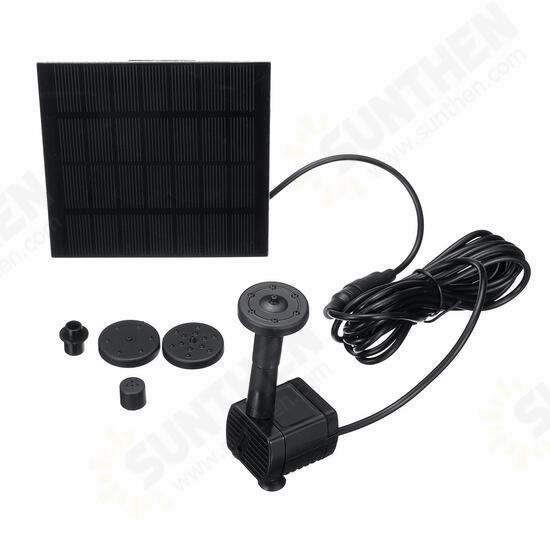 7V 1.4W Solar Panel Powered Fountain 180L/H Submersible Water Pump Pond Kit Garden Pond