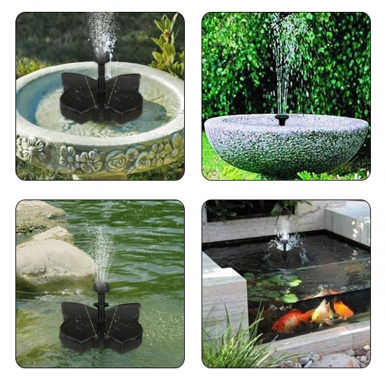 7V 200L/H Solar Power Floating Fountain Garden Landscape Water Pump w/ 4 Sprinkler Head