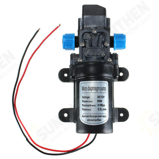 DC12V 80W 0142 Motor 5.5L/Min High Pressure Diaphragm Water Self Priming Pump